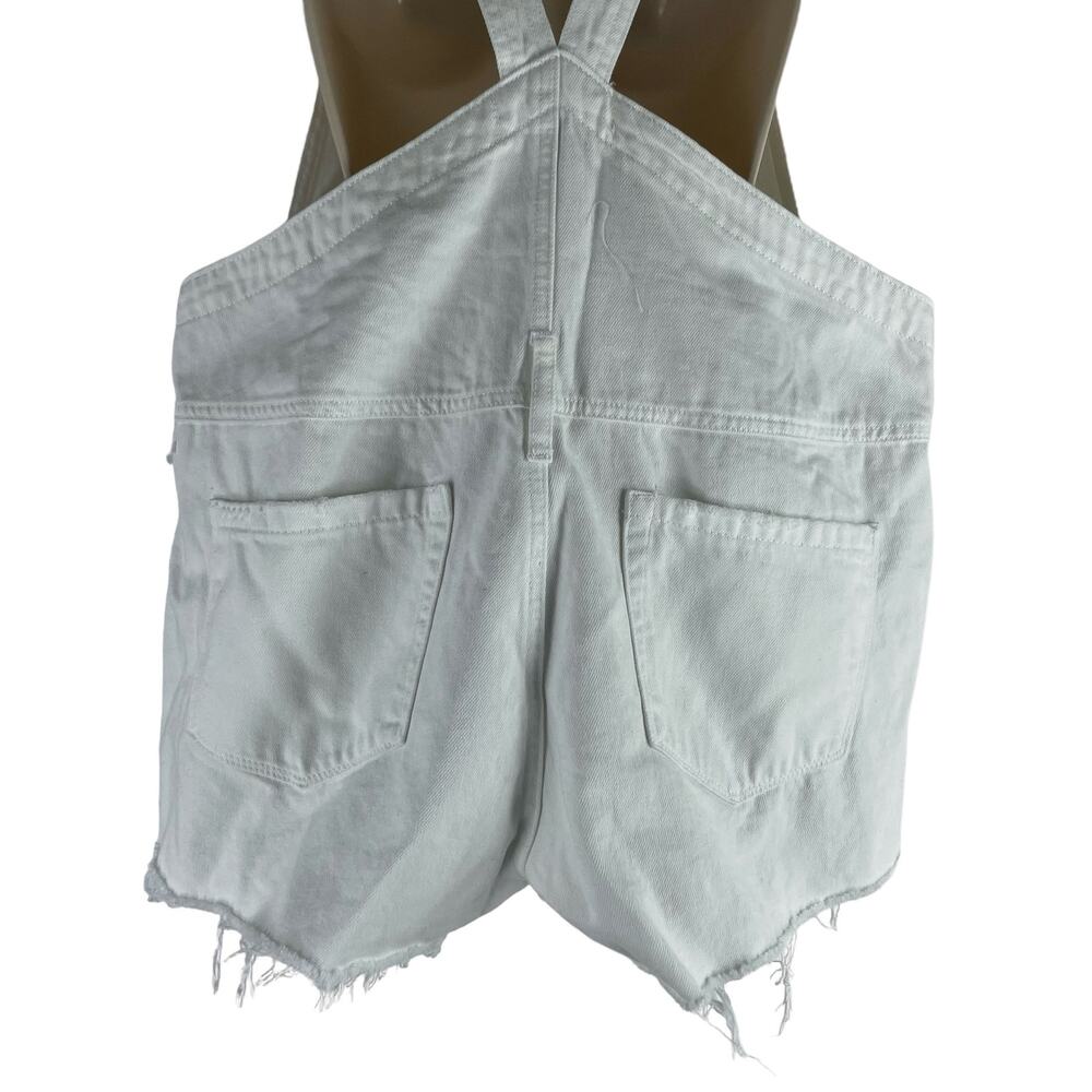Blank NYC Side Low Cut Denim Shortall Lightbox White Size 31 - Picture 9 of 10